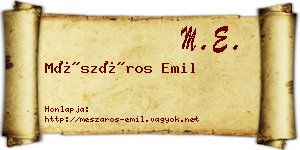 Mészáros Emil névjegykártya