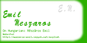 emil meszaros business card